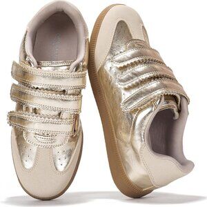 Women's Vegan Leather Sneakers 5.5 Lightweight Breathable Memory Foam Casual